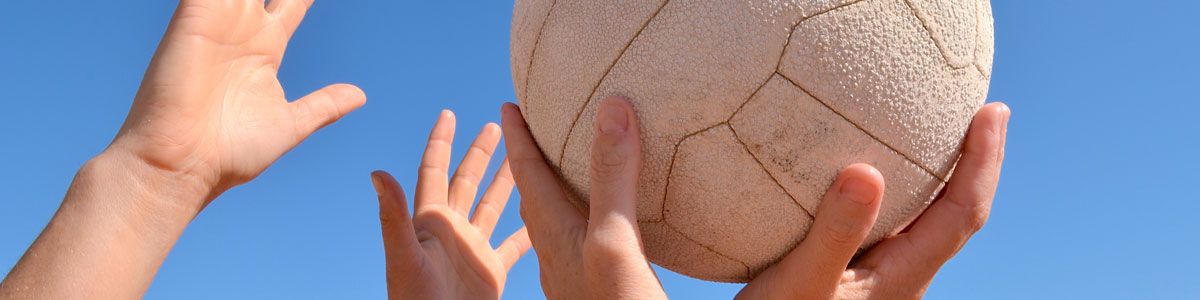 Girls playing netball game